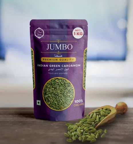 Select Grade 5mm Jumbo Green Cardamom Pods from Idukki, Kerala