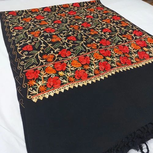 Black Jamawar Pashmina Stole