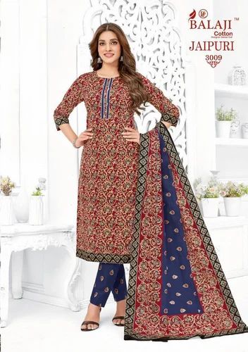 Printed Balaji Cotton Salwar Suits, Stitched