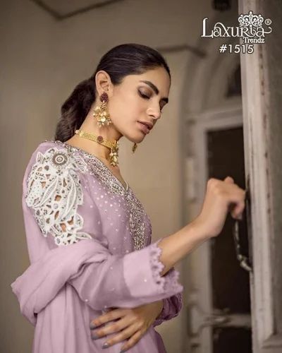 Organza Pink 1515 by laxuria trendz vichitra fully stitch modern salwar kameez, Pakistani