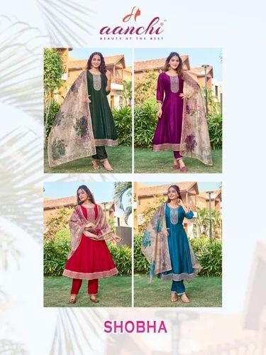 Shobha by aanchi vichitra silk readymade fashionable salwar kameez, Stitched