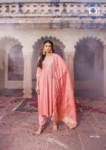 Embroidered Silk Ladies Readymade Suits