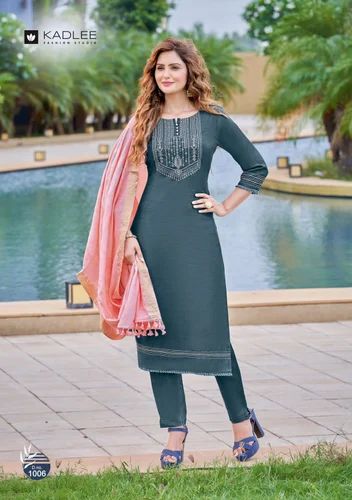 Silk Embroidered Ladies Party Wear Salwar Suit