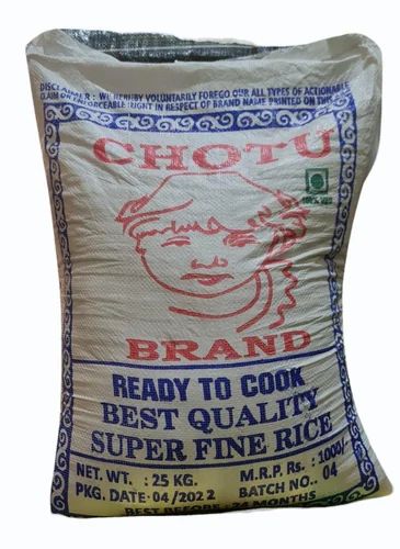White Chotu Brand Rice, 25 Kg, Jute Bag