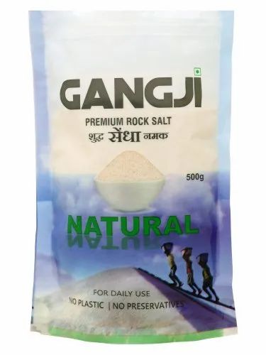 Himalayan Organic Natural Sendha Namak Light Pink Sooji In 500 Gms Standing Pouch