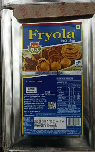 Palmolein Fryola Frying Oil, Tin, Packaging Size: 15 kg
