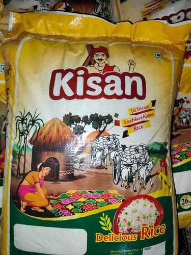White 26 kg Kisan Kolam Rice, 25Kg, Bag