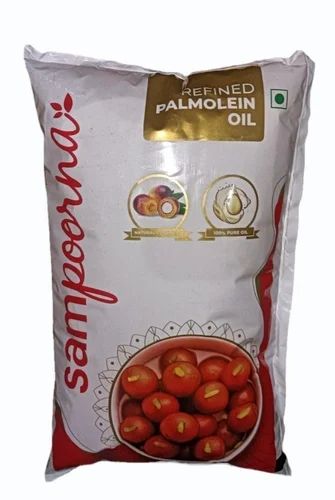 1Litre Sampoorna Refined Palmolein Oil, Packaging Type: Pouch