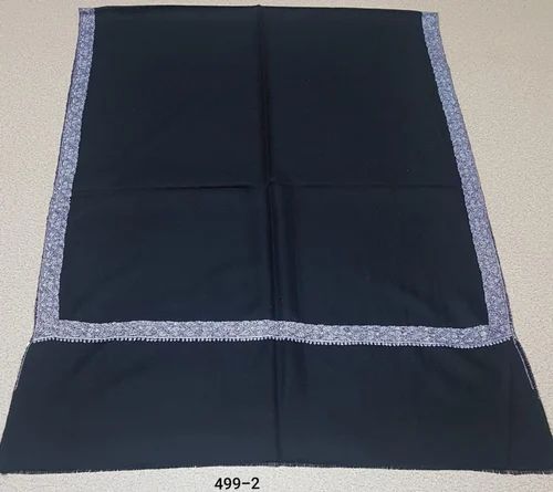 Assorted Needle Work Pure Cashmere Embroidered Hashi Border Stole, Size (Inches): 28X80