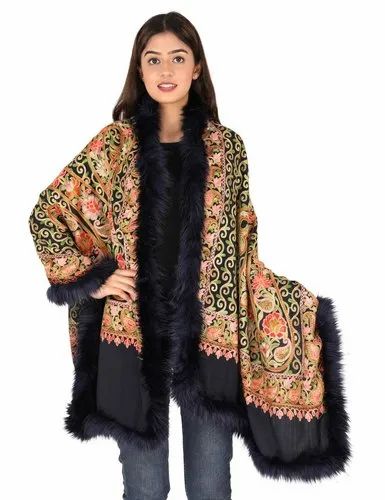 Merino Wool Assorted Colors Kashmiri Embroidered Stoles