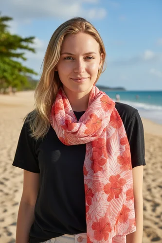 White Pure Cotton Printed Stoles