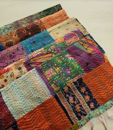 Kantha Silk Stole Scarf