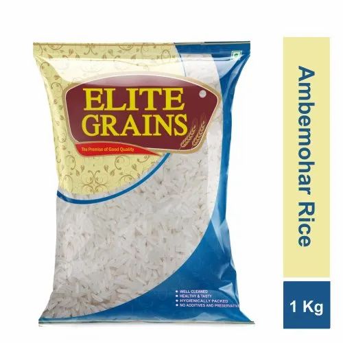 Elite Grains Premium Quality Ambamohar Rice - 1 Kg, Packaging Type: PP Bag