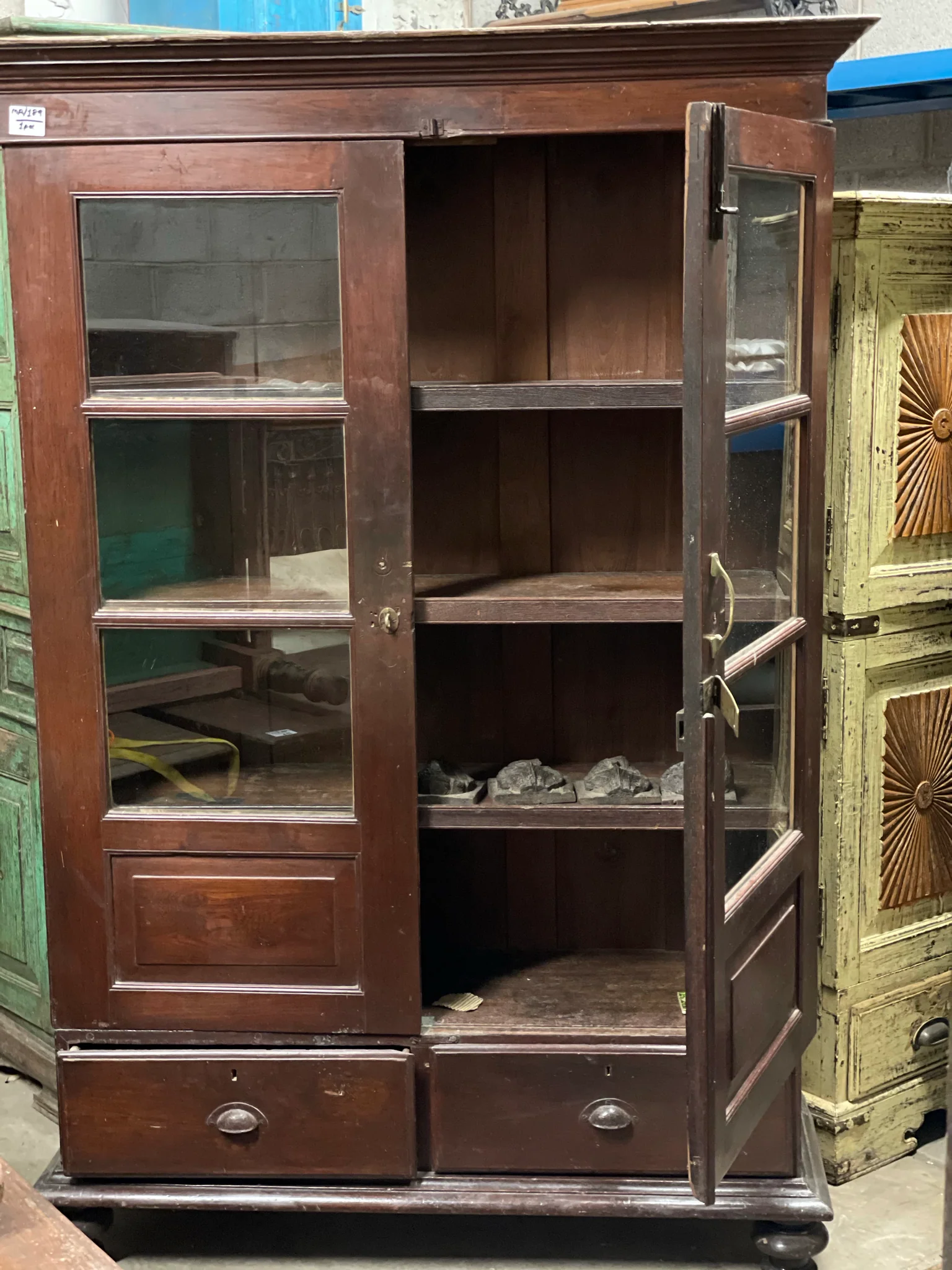 Wooden Glass Almirah