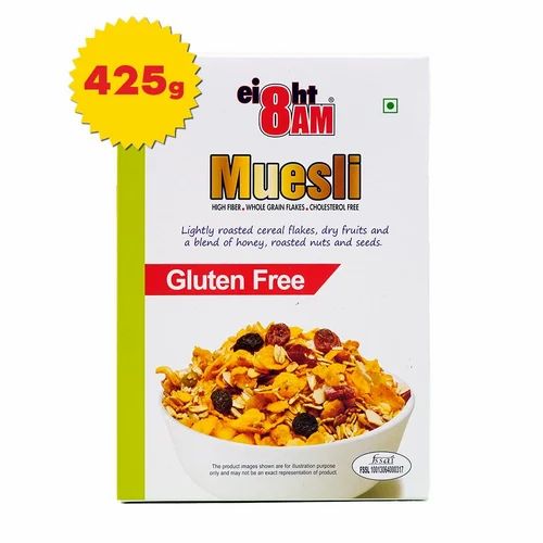 Vegetarian 8AM Muesli Gluten Free (425gm), Packaging Type: Box