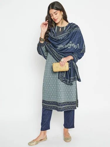 Jacquard Ethnic Winter Wear Designer Ladies Suits