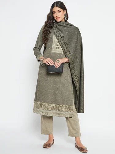 Polyester Viscose Lycra Winter Wear Designer Ladies Suits