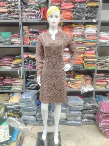 Winter Wear Ladies Woolen Kurti, Size: Free Size