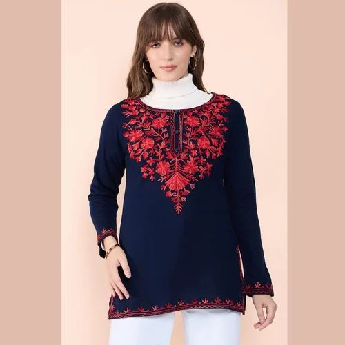 Kashmiri Embroidered Kurti, Size: XL