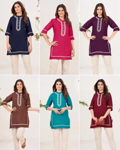 Designer Rayon Embroidery Kurti