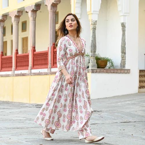 Cotton Printed Designer Party Wear Suit