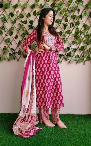 Heavy Rayon Kurtis, Kurti Pant Dupatta, Printed
