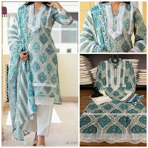 Rama blue Muslin Silk Suit