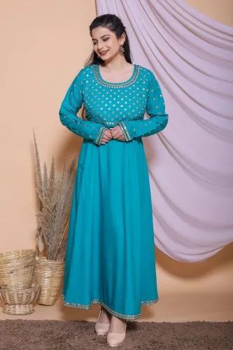 Rayon Long Kurti With Shrug