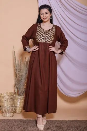 Full Sleeve Girl Rayon Double Layer Kurti