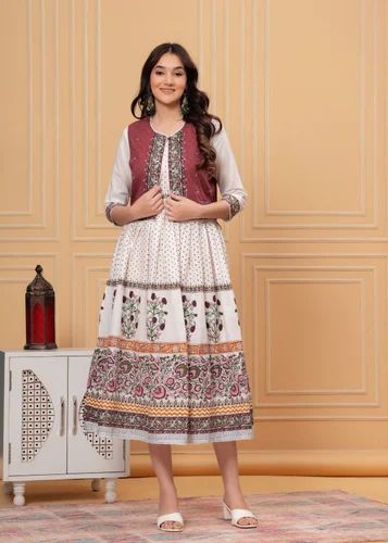 Cotton Long Anarkali Kurti
