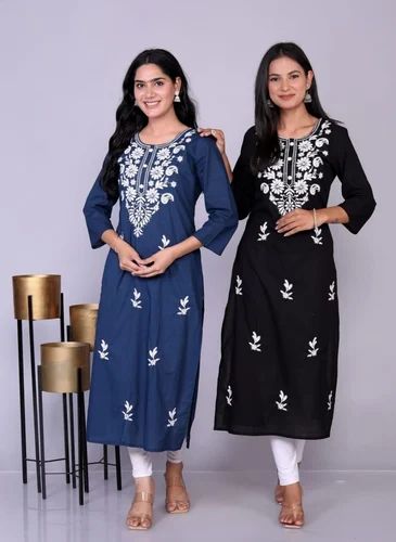 Cotton Chikan Kurtis