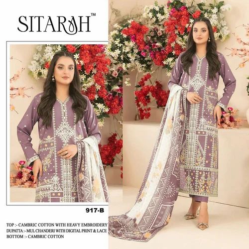 Ready Made Heavy Cotton Fabric Hand Work Free Size Designer Salwar Suit For Bride Wear
