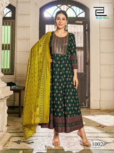 Rayon New Designer Party Wear Long Kurti