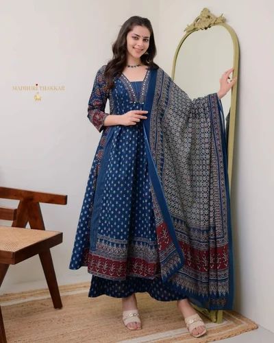 Outgoing Event& Festive Special Mal Cotton Fabric M TO XXL Size Anarkali Kurti With Plus Size