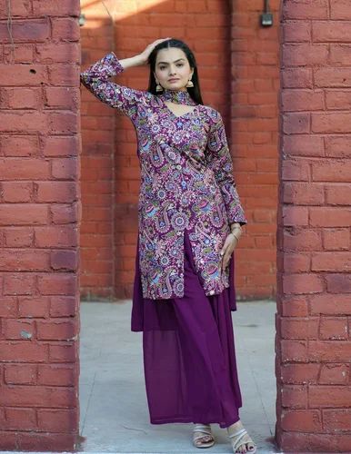 Hand Crafted Beautiful Embroidery Pure Silk Fabric Sharara Dress Collection From SIE
