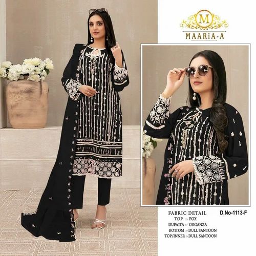 Eid Month Special Black Color Faux Georgette Fabric Indian& Pakistani Clothing For Sale