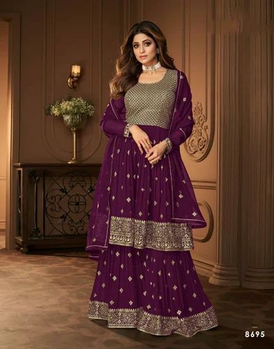 Georgette Embroidery Pakistani Salwar Suit, Stitched