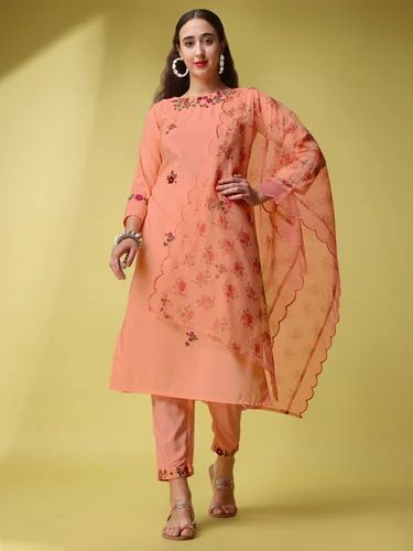 Embroidered Cotton Ladies Readymade Suit