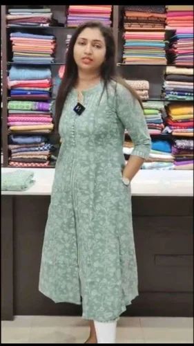 Anarkali Cotton Kurti, Size: XL
