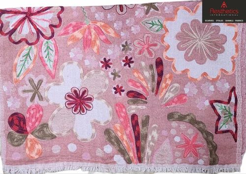 Multicolor 110 GSM Floral Wool Stole
