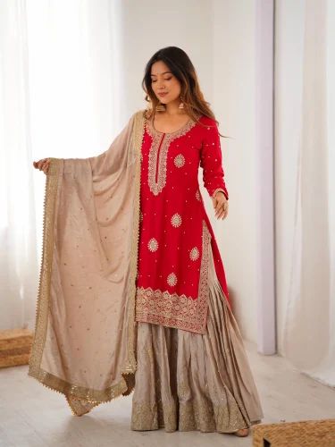 CHINON SILK CODING & SEQUNCE WORK READYMADE SUIT