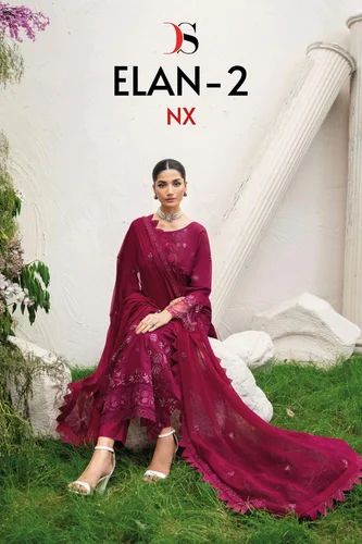 DEEPSY ELAN LAWN 25-2 NX PURE COTTON WITH EMBROIDERY DRESS MATERIAL AT WHOLESALE PRICE