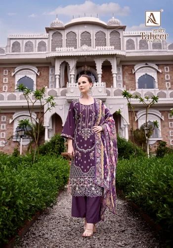ALOK TABEER PRIMIUM PURE CAMBRIC LAWAN PAKISTANI EMBROIDERY DRESS MATERIAL
