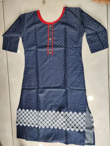 Ladies Denim Printed Kurti