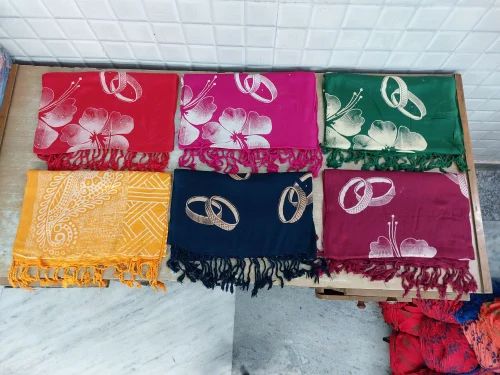 Viscose Satin 180 Gm Stole, Packaging Type: 5 Piece Packing